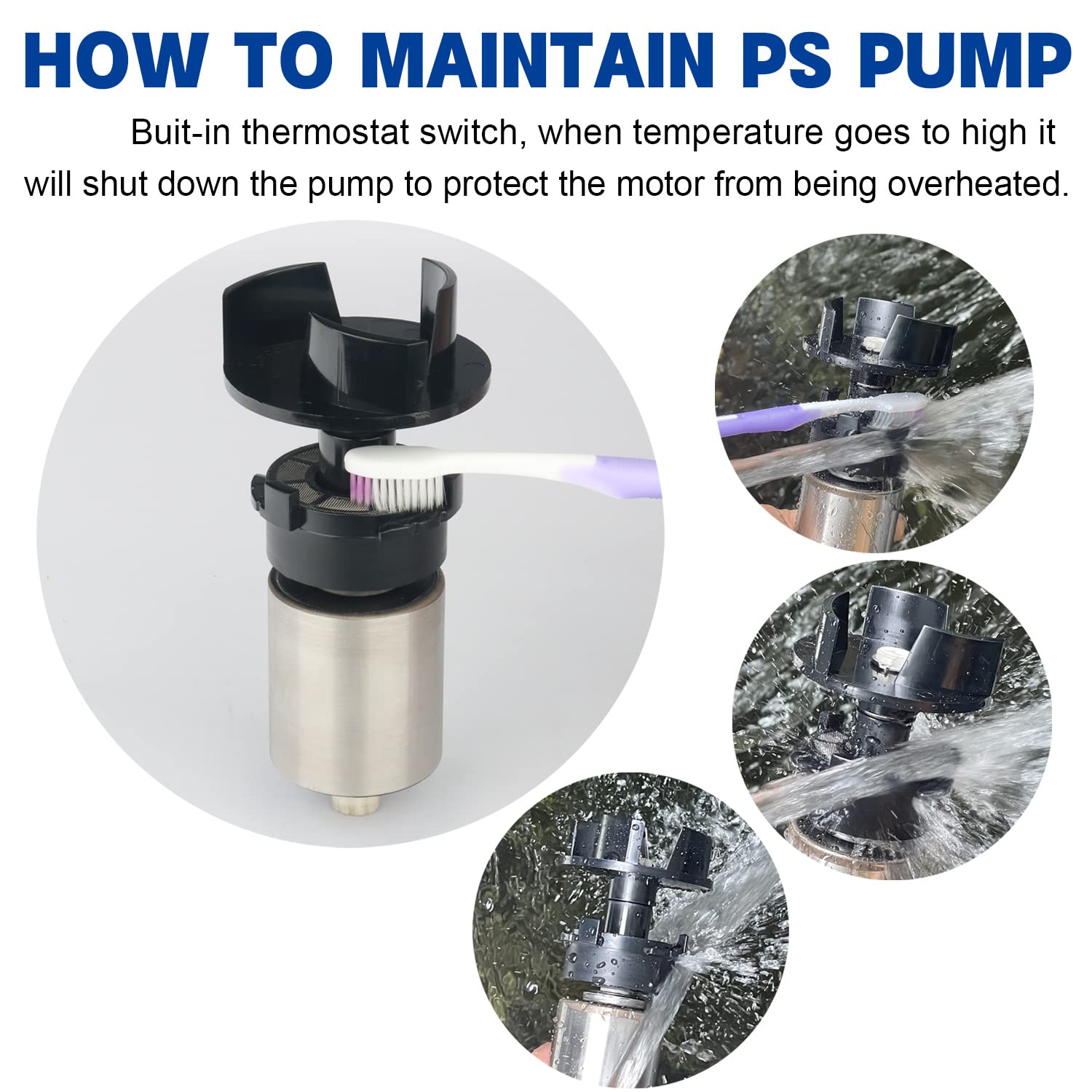 WaterRebirth PS2200 2200GPH flow demonstration for waterfalls and ponds