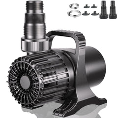 WaterRebirth PS-3200GPH pump close-up shows durable silicon carbide shaft for long-lasting performance.