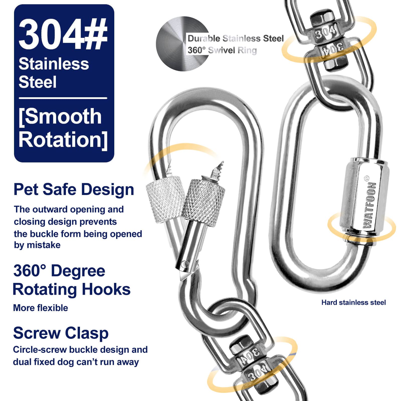 WATFOON reflective coating on dog lead enhances night visibility and safety.