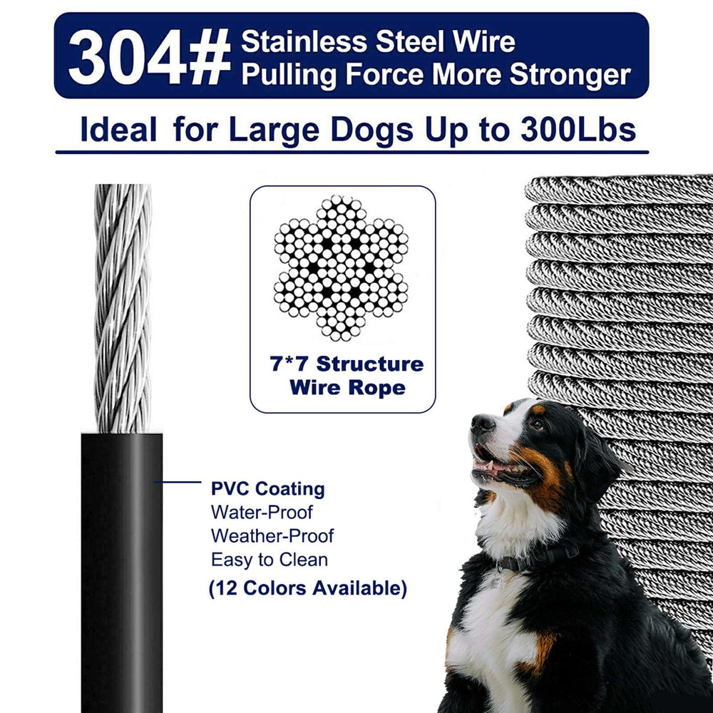 WATFOON tie-out cable showing 360 rotating buckles for easy attachment