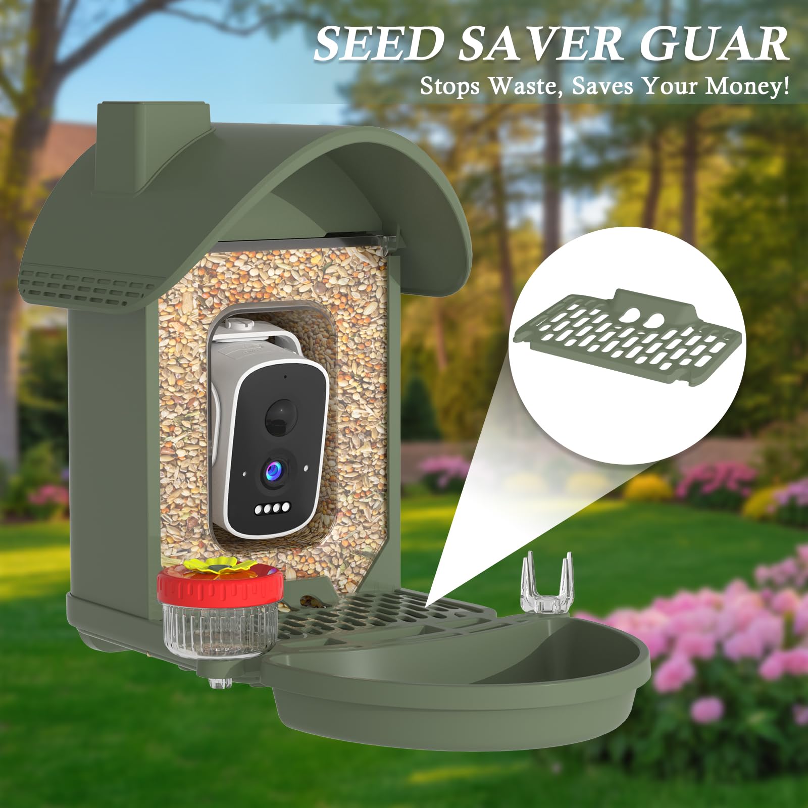 WAVEEME Bird Feeder 160-degree wide-angle lens captures flock behavior