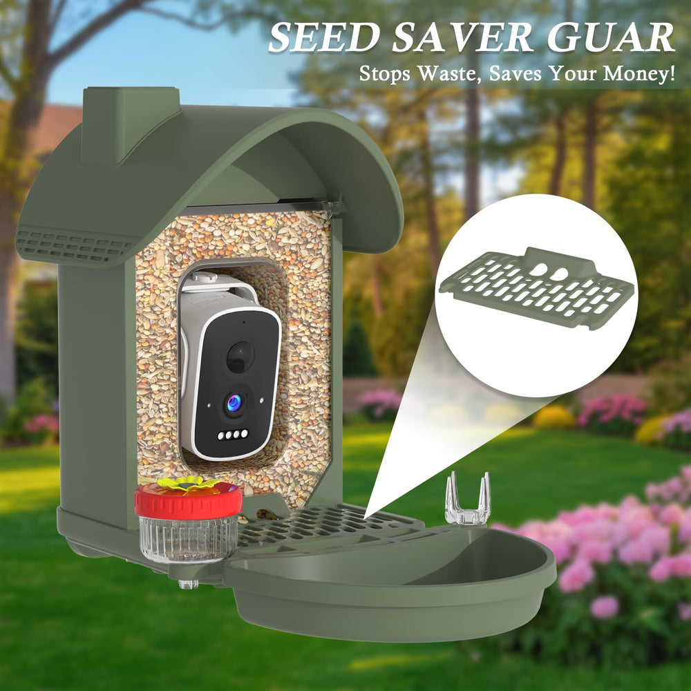 WAVEEME Bird Feeder 160-degree wide-angle lens captures flock behavior