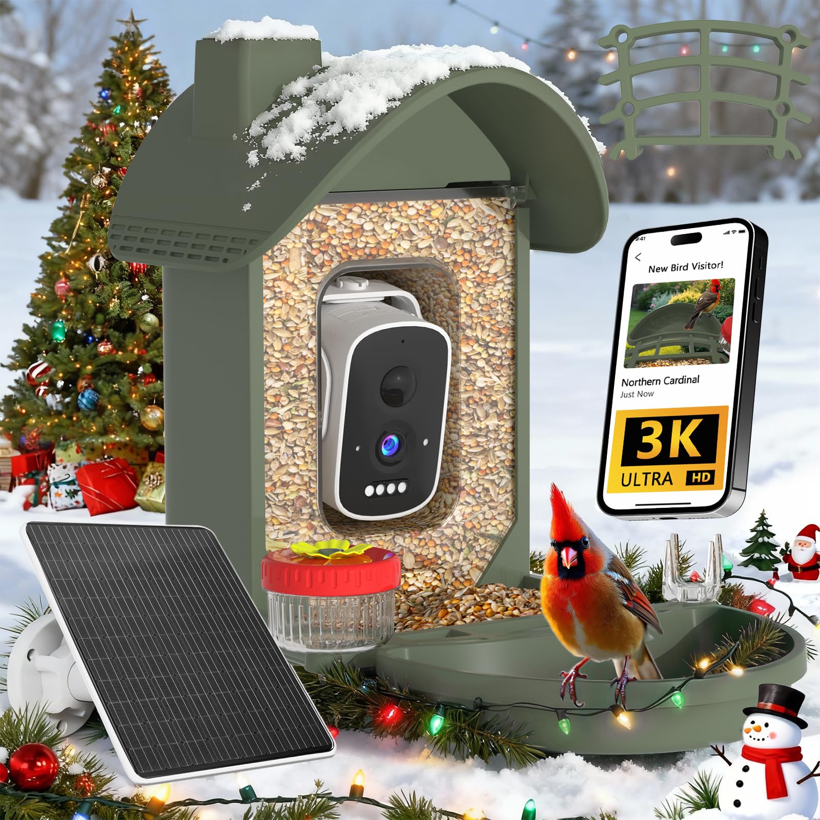 WAVEEME Bird Feeder with Camera front view for immersive backyard birdwatching