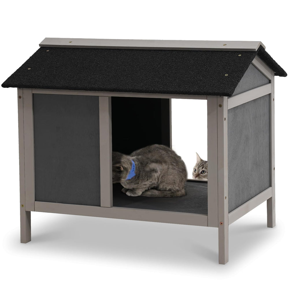 WAYTRIM waterproof cat house roof detail highlights asphalt roof for wind and rain protection