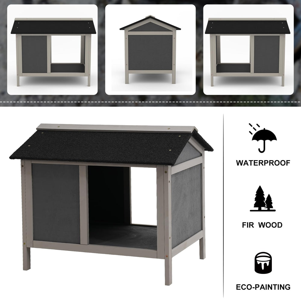 WAYTRIM waterproof cat house three-cats-friendly layout supports simultaneous eating for small groups