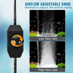 WAYYPET aquarium air pump side view highlights durable build for continuous operation in tanks.