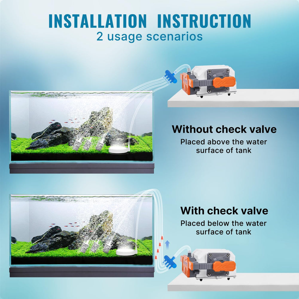 WAYYPET noise-reduction design delivers gentle bubbles for calmer tank environments.