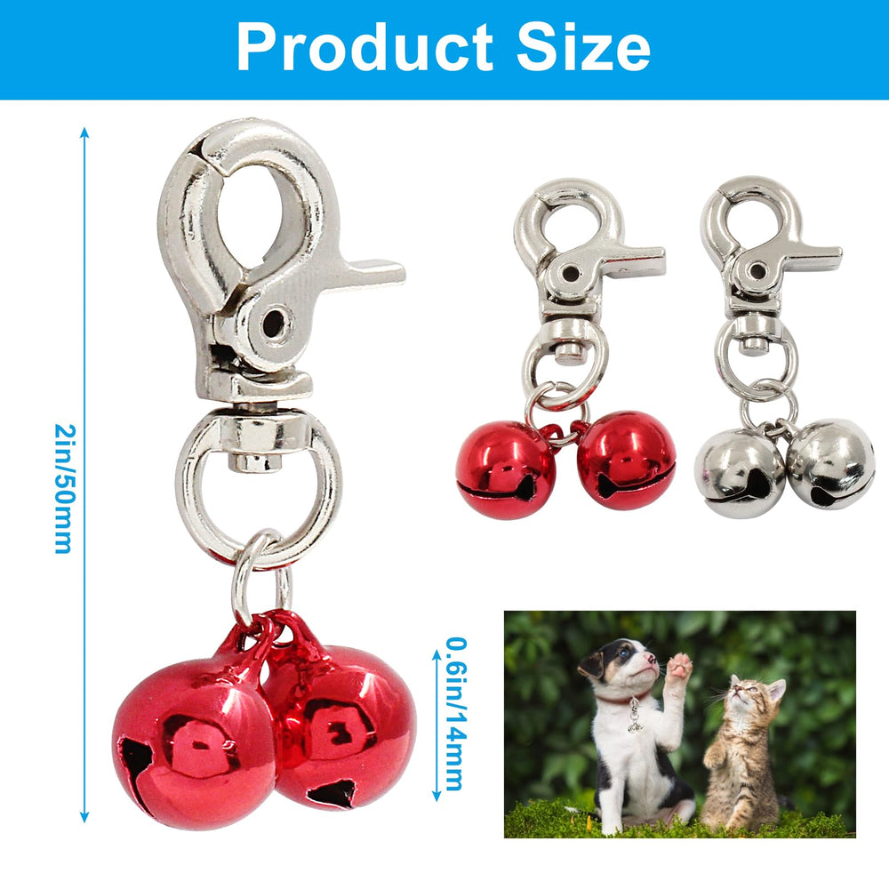 Waziaqoc pet bell in red showcases visible color cue on collars for quick identification.
