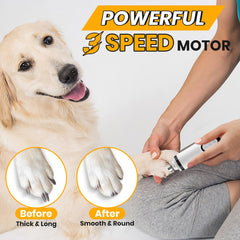 WAZNFYV Silent Groom Pro with LED light enables precise nail work in low light.