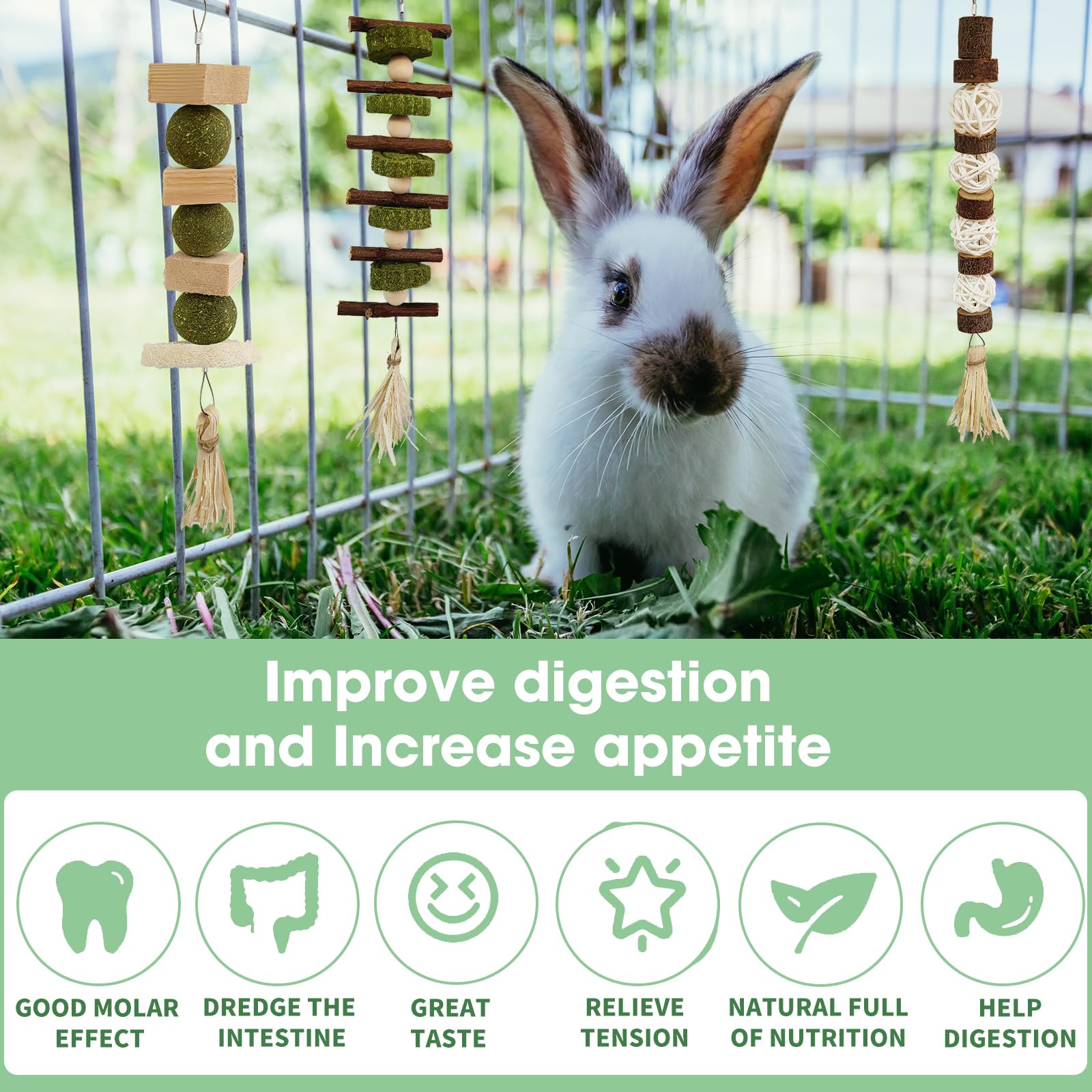 WDEFUN Bunny Chew Alfalfa Cakes deliver snack-worthy roughage for small pets