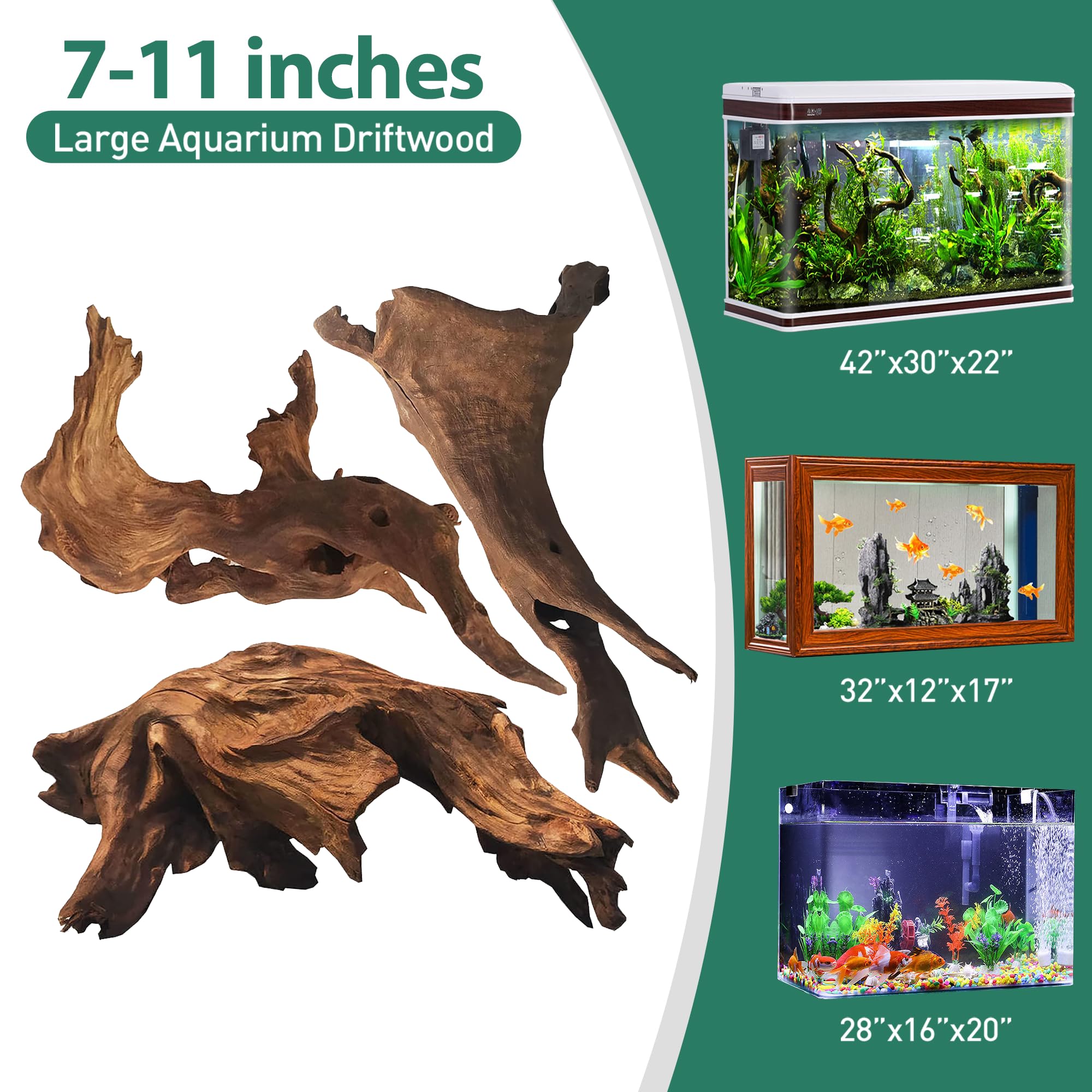 WDEFUN driftwood aquarium decor natural-branch assembly aids terrarium aesthetics and climbing