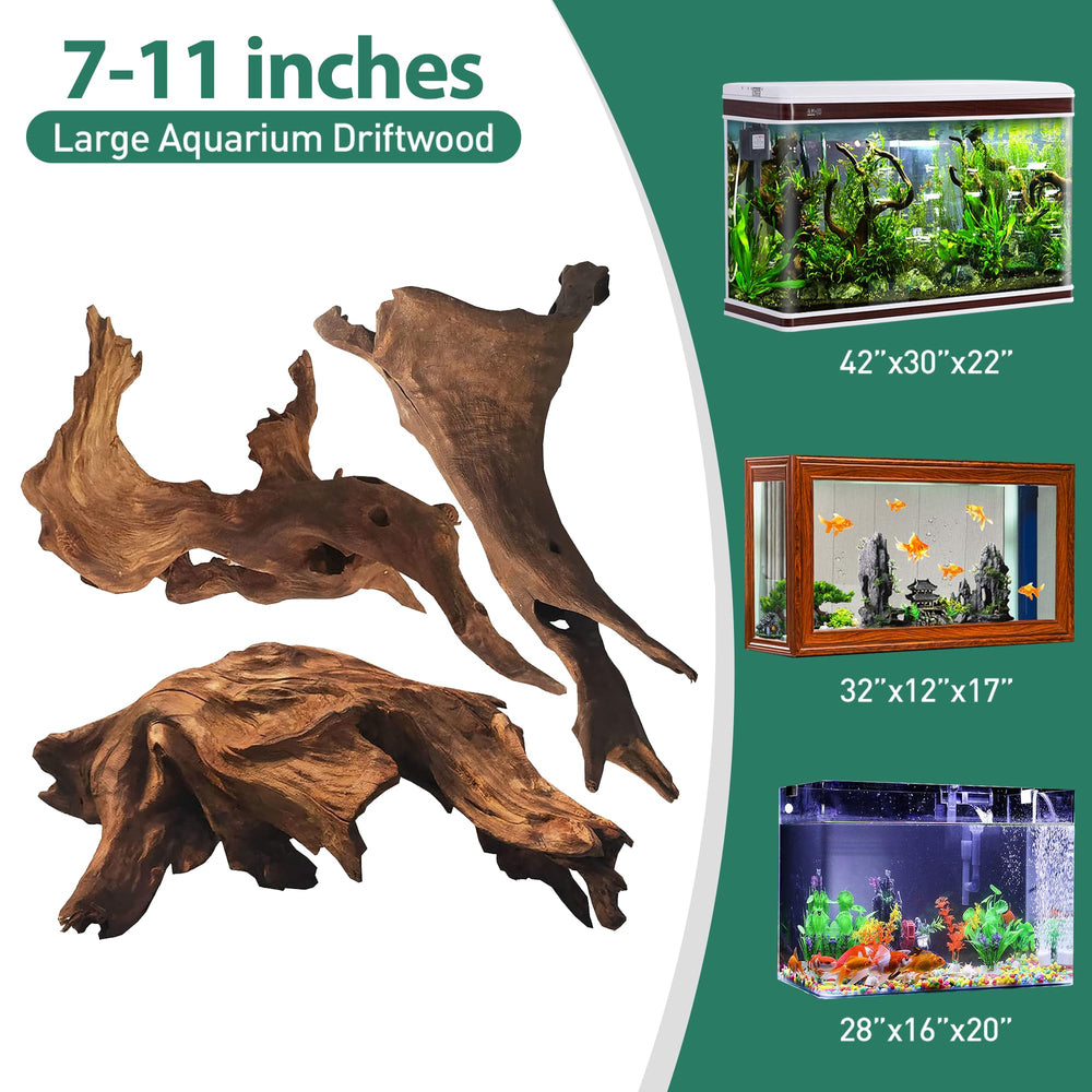 WDEFUN driftwood aquarium decor natural-branch assembly aids terrarium aesthetics and climbing