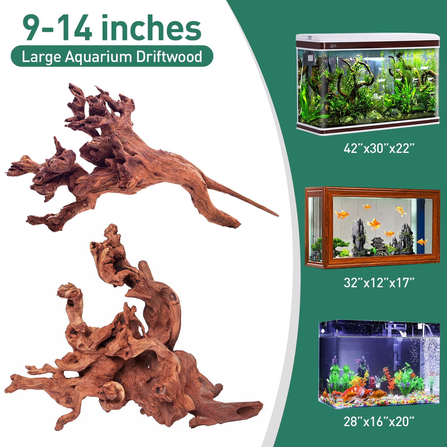 WDEFUN driftwood aquarium decor showcases varied shapes to enrich underwater scenery.