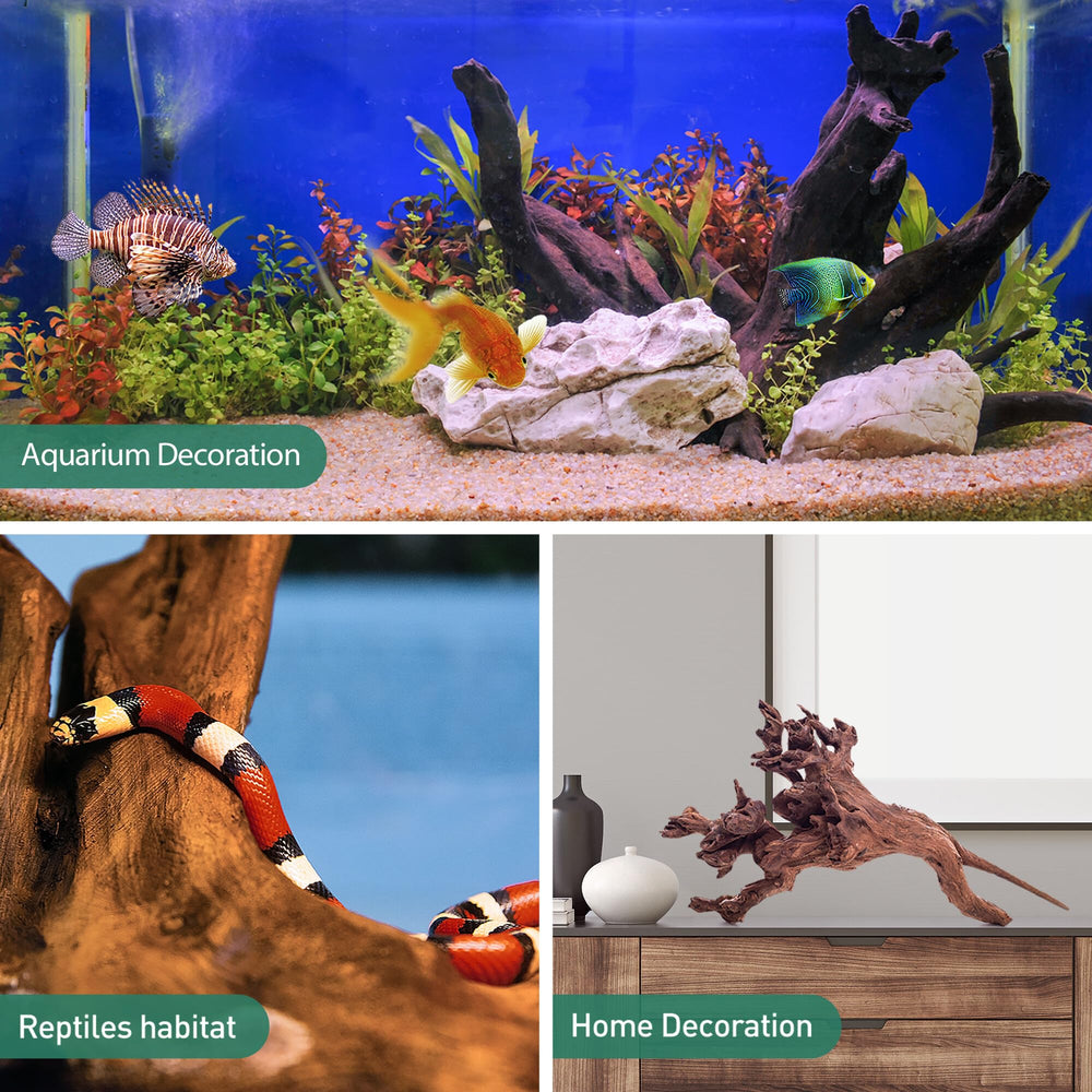 WDEFUN driftwood reptile-enclosure climbing decor supports playful exploration