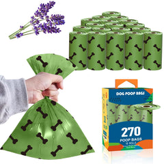 WDFAACK strong green leak-proof dog waste bags 270-count for reliable outdoor cleanup.