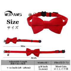 WDPAWS velvet-red collar with bow detail adds stylish flair for photos.