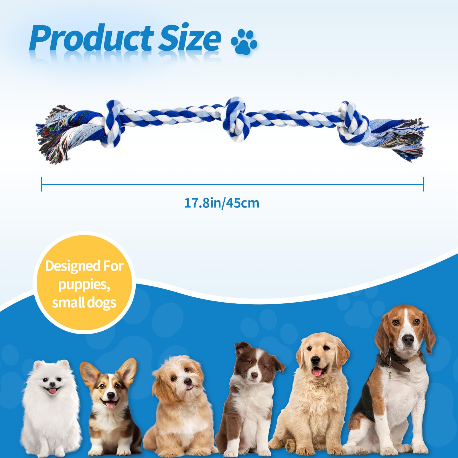 WDZZHOT rope toy close-up of natural cotton weave for durable chewing.