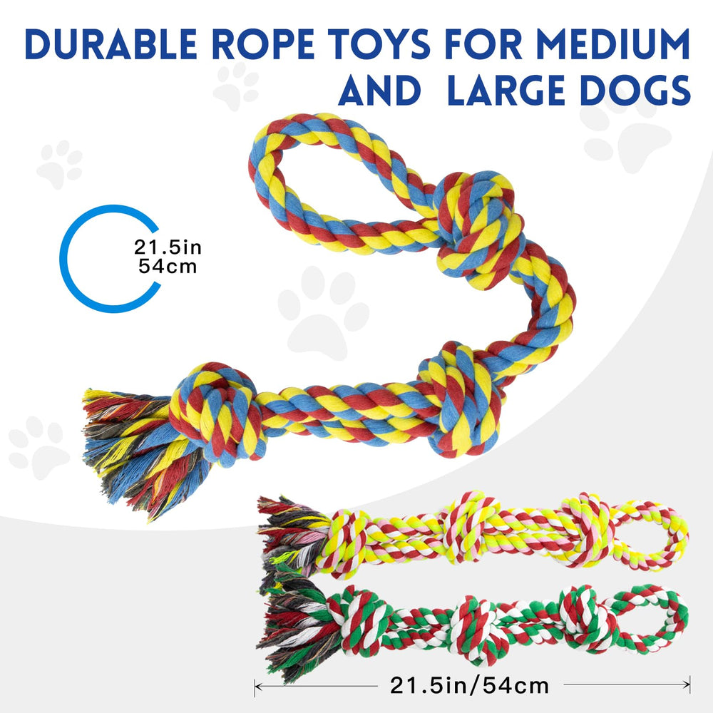 WDZZHOT multicolor rope toy with knots designed for aggressive chewers.