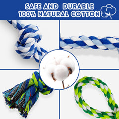 WDZZHOT natural cotton knot rope toy emphasizes durable wear-resistance for rough play
