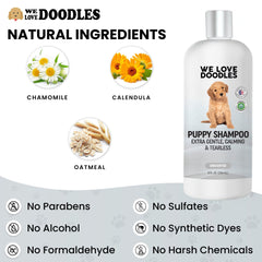 We Love Doodles clean ingredients ensure safe cleansing for puppy coats.