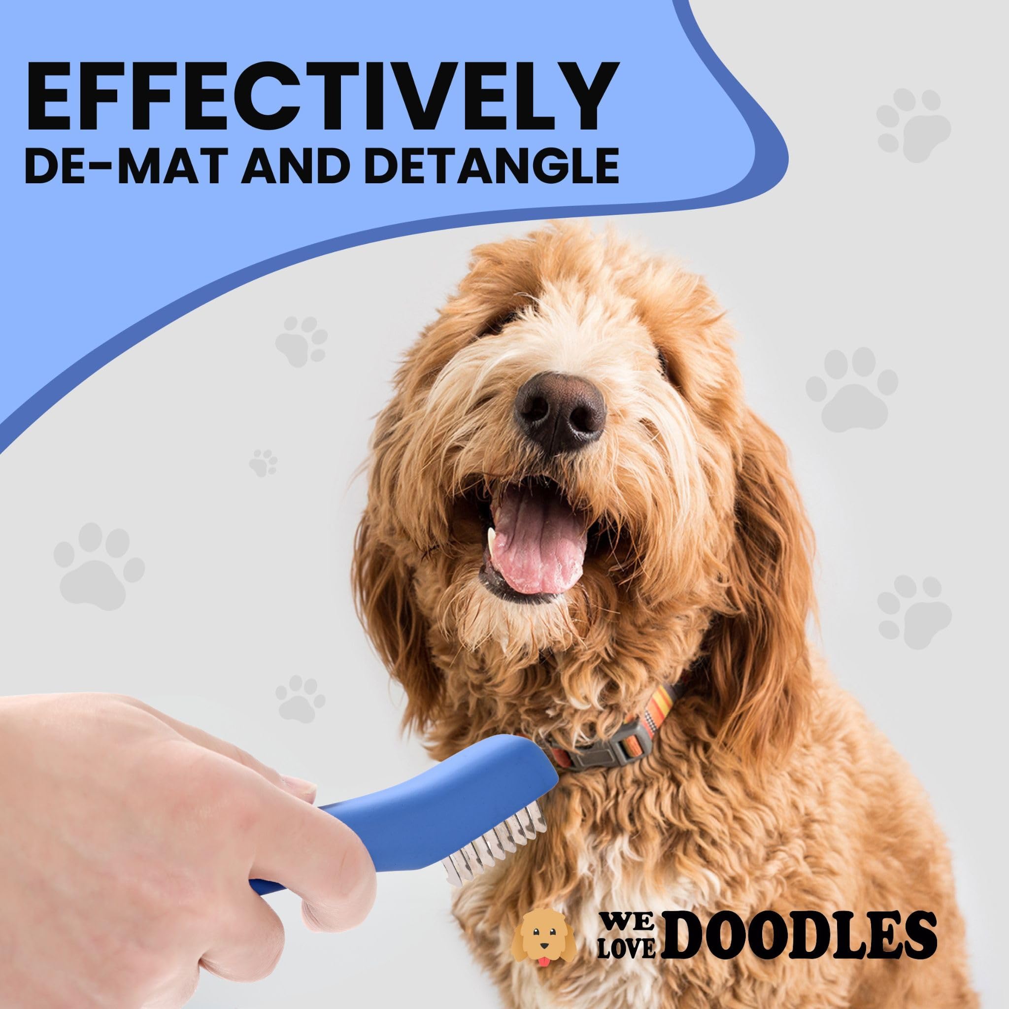 We Love Doodles dog-coat detangling session image shows quick, tangle-free results