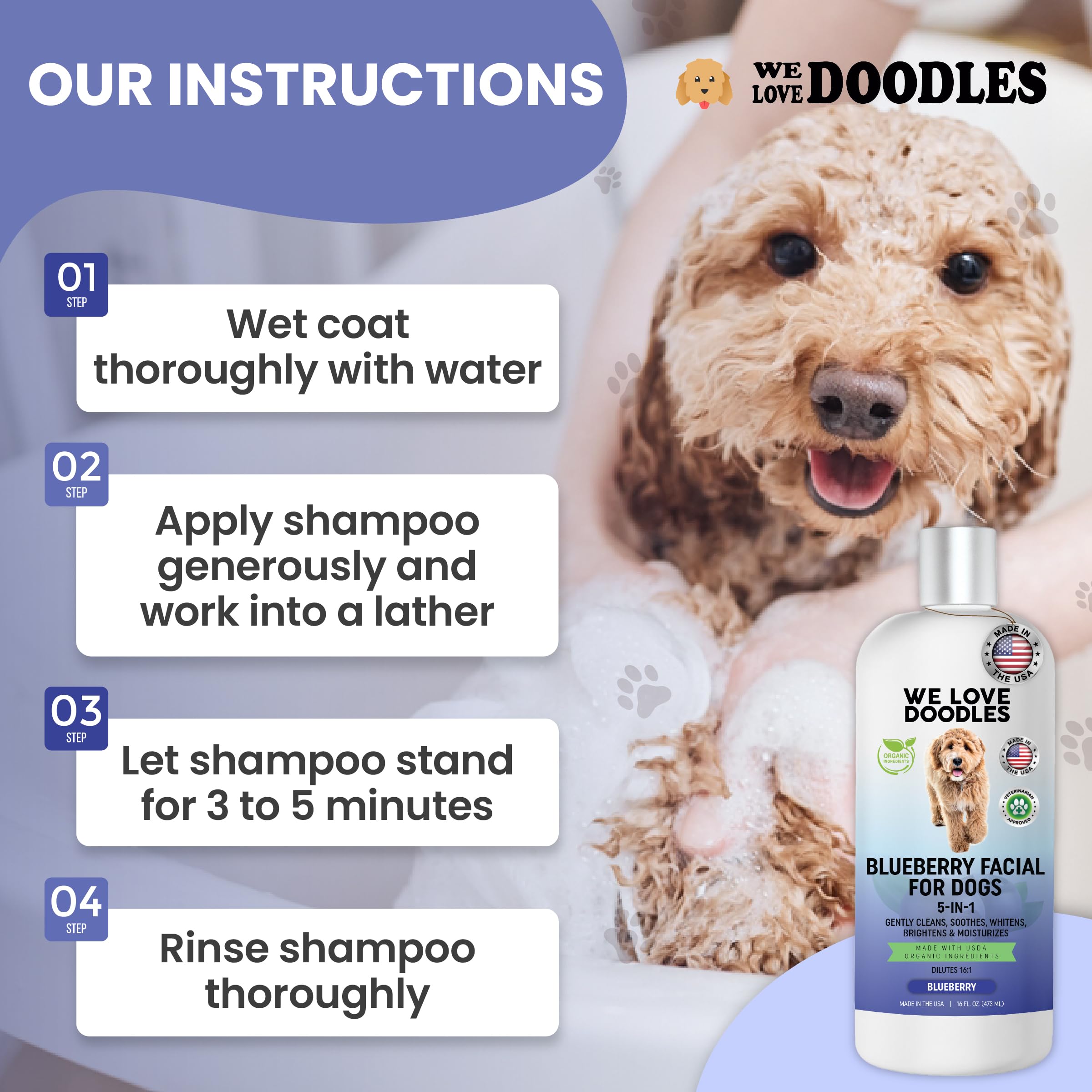 We Love Doodles dog-bath-time-tearless demo captures gentle confidence.