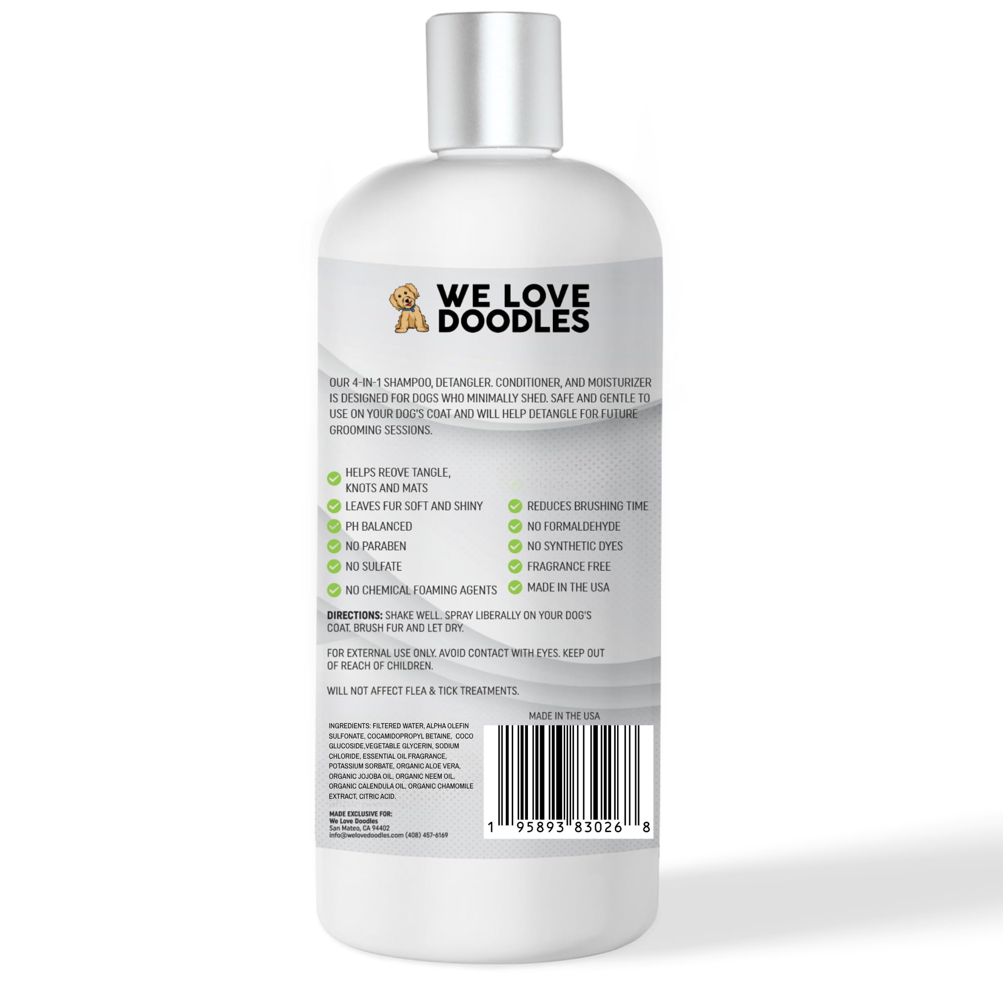 We Love Doodles lavender-coated coat appears smooth and manageable post-wash.