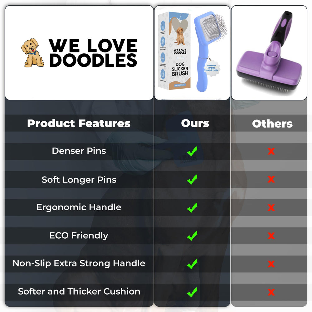 We Love Doodles dog slicker brush shedding-control for long coats