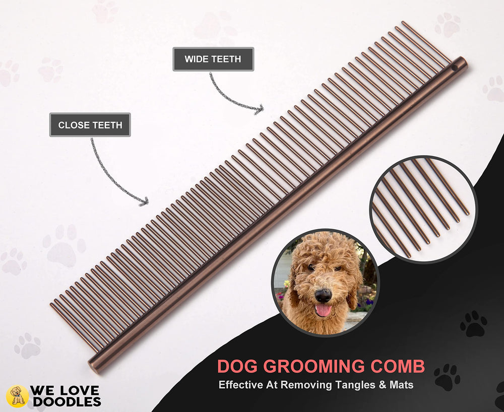 We Love Doodles grooming session showing at-home doodle trimming in progress.