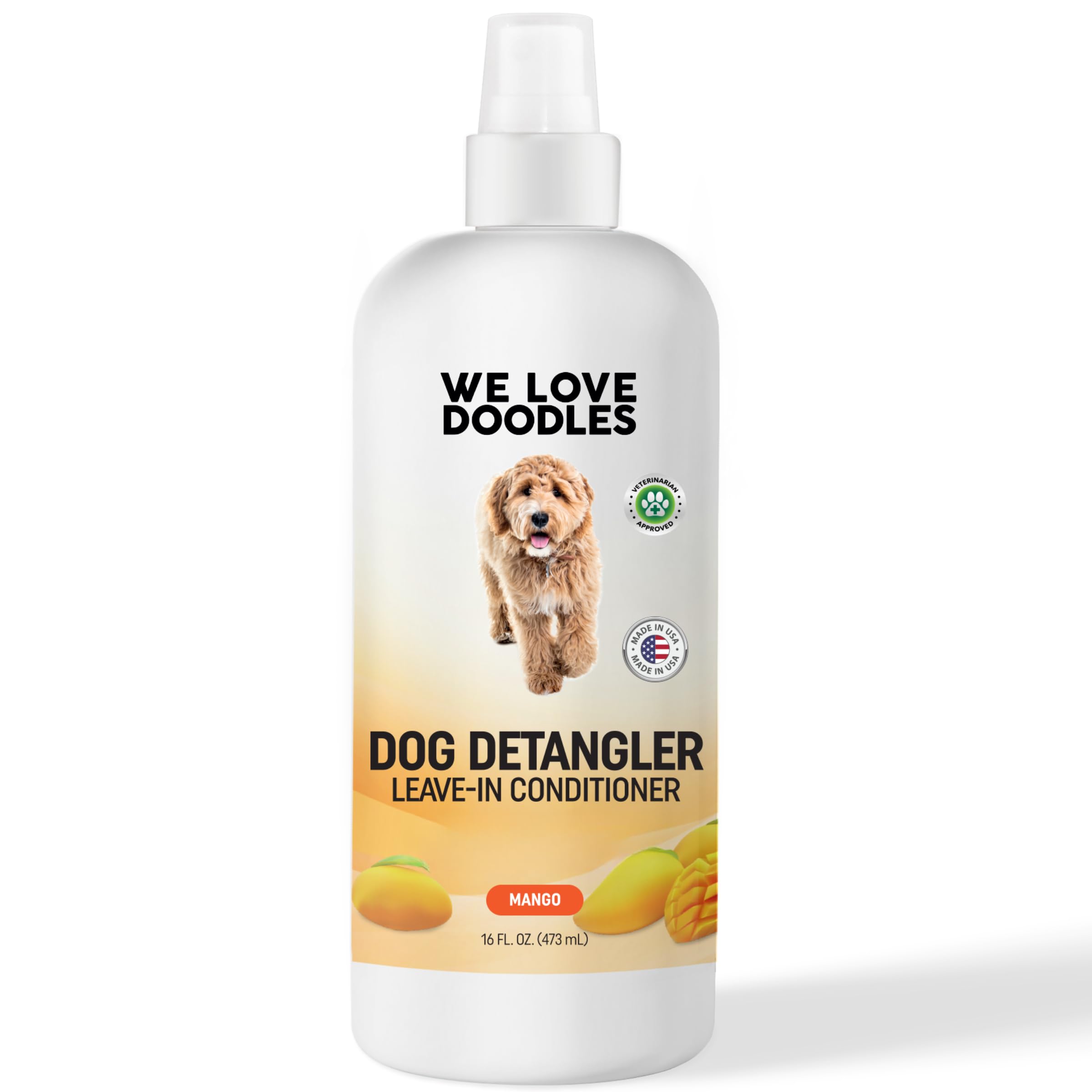 We Love Doodles large 16oz bottle supports long grooming routines