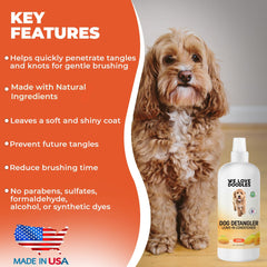 We Love Doodles leave-in conditioner application enables easy brushing