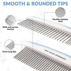 We Love Doodles comb teeth close-up showing long pins.