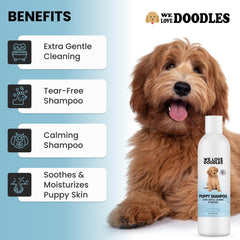 We Love Doodles oatmeal-based conditioning formula label suggesting gentle coat care