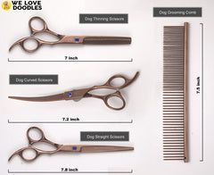 We Love Doodles thinning scissor blending fur for natural transitions in doodles.