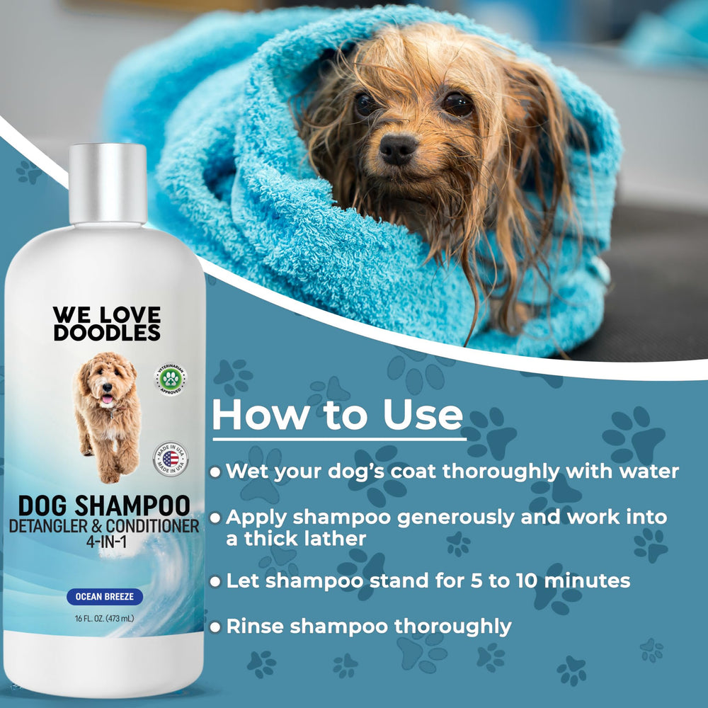 We Love Doodles USA-made label emphasizes trusted American-made dog care you can rely on.