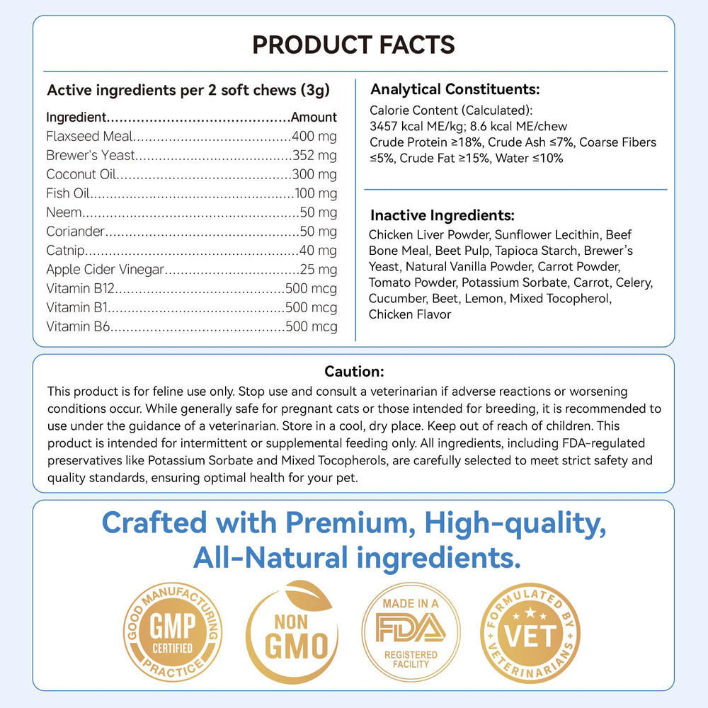 WEALLIN all-breeds cat chews suitable for kittens and adults.