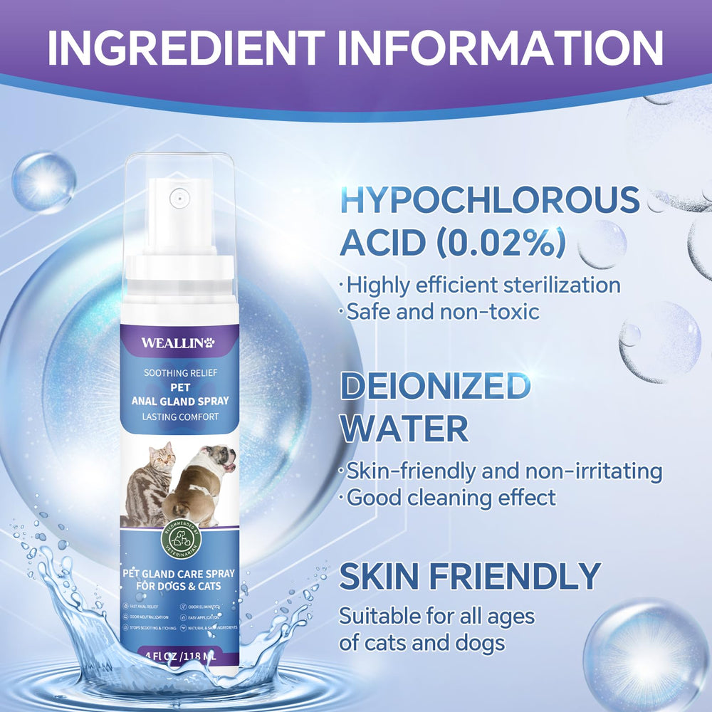 WEALLIN Anal Gland Spray being applied for soothing cleansing.