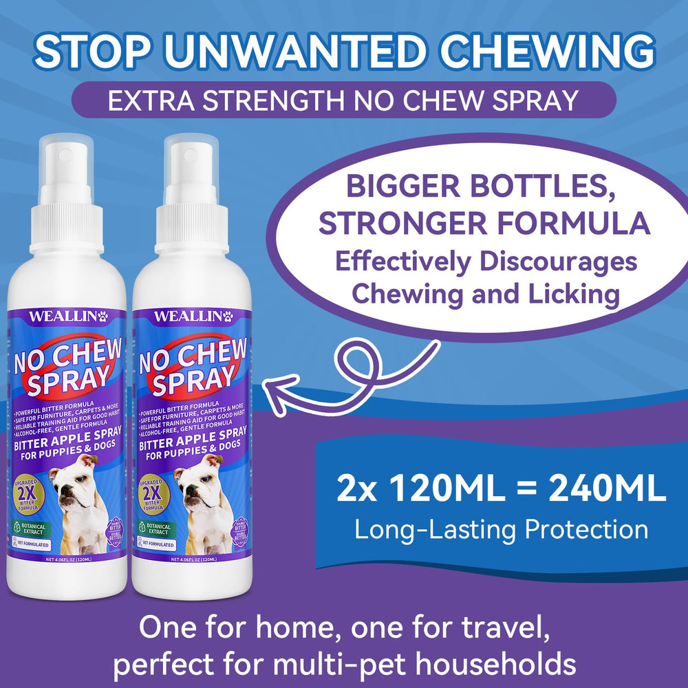 WEALLIN Bitter Apple scent highlights natural deterrent for pets.