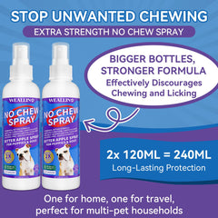 WEALLIN Bitter Apple scent highlights natural deterrent for pets.