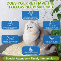 WEALLIN cat constipation relief drops in food, supports regularity with natural herbs.