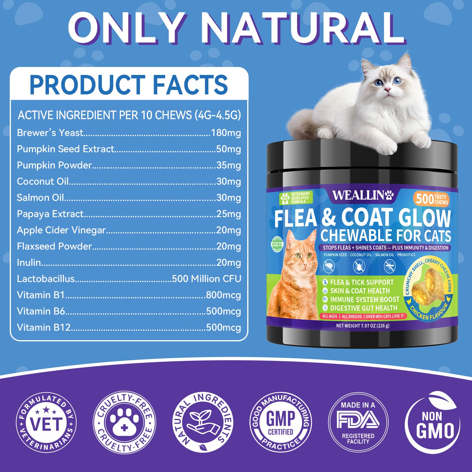 WEALLIN flea chews suitable for all breeds and ages