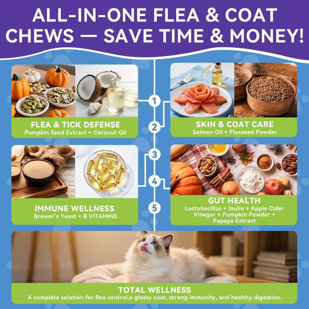 WEALLIN flea chews with pumpkin seed and coconut oil supporting coat and skin