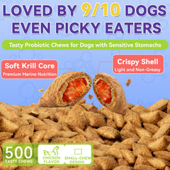 WEALLIN Dog Probiotics Chews crispy shell texture appealing to picky eaters