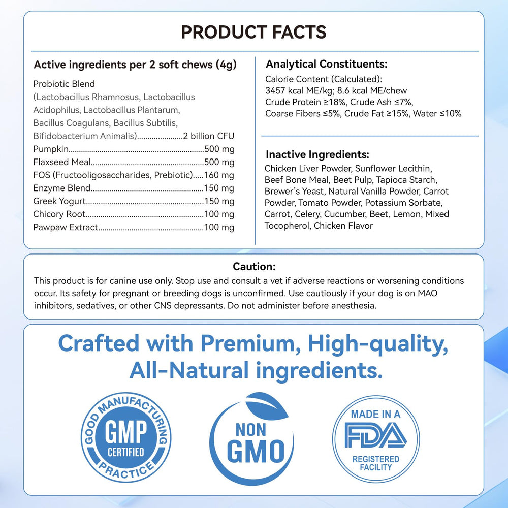 WEALLIN dog probiotics 200-chews jar for long-lasting daily use