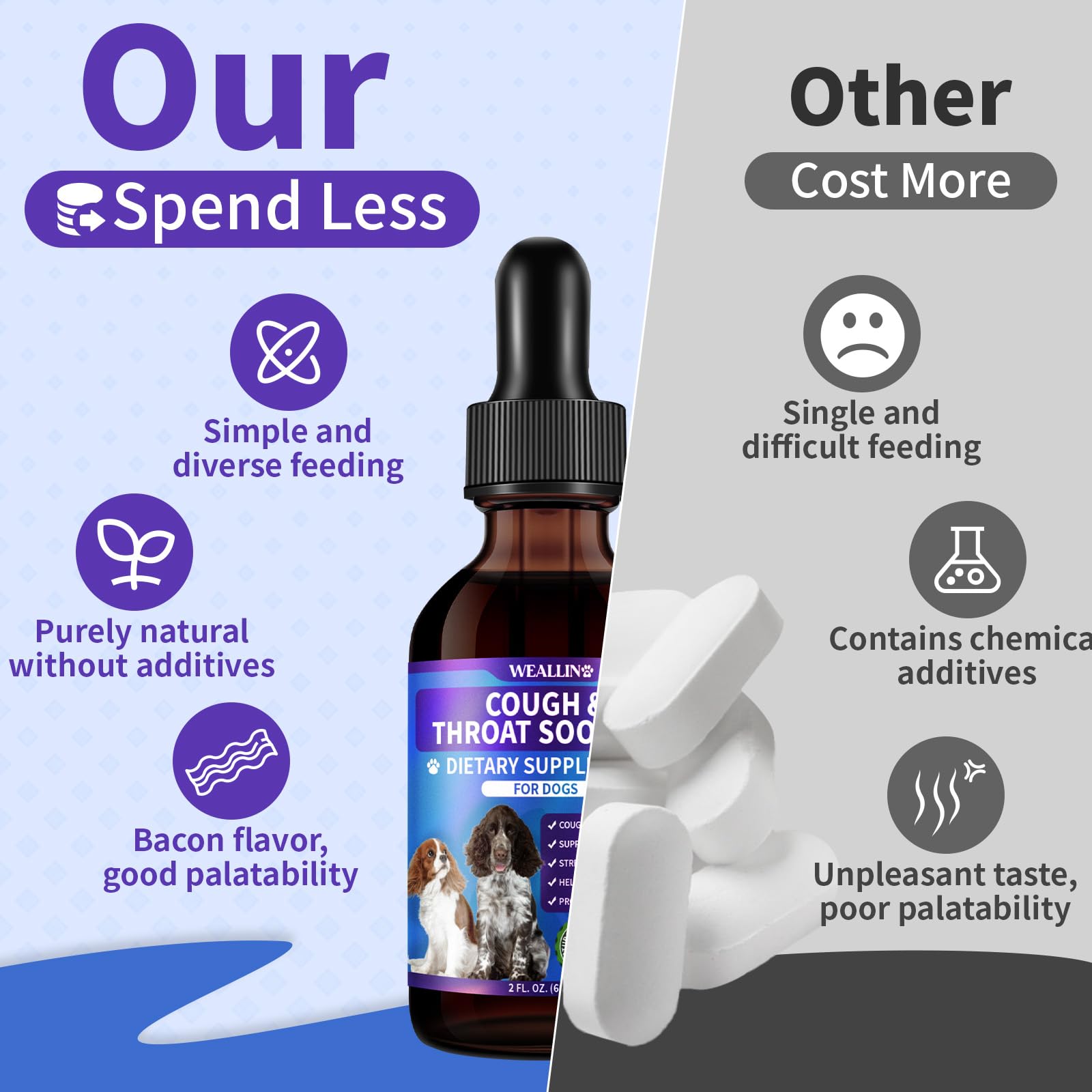 WEALLIN elderberry-echinacea close-up suggests immune wellness for dogs.