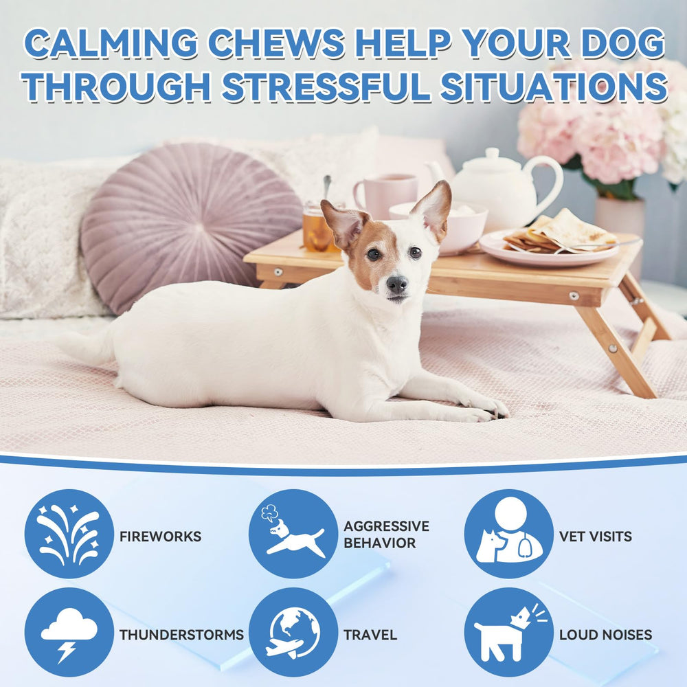 WEALLIN fast-acting dog calm shown with relief starting in 30–45 minutes.