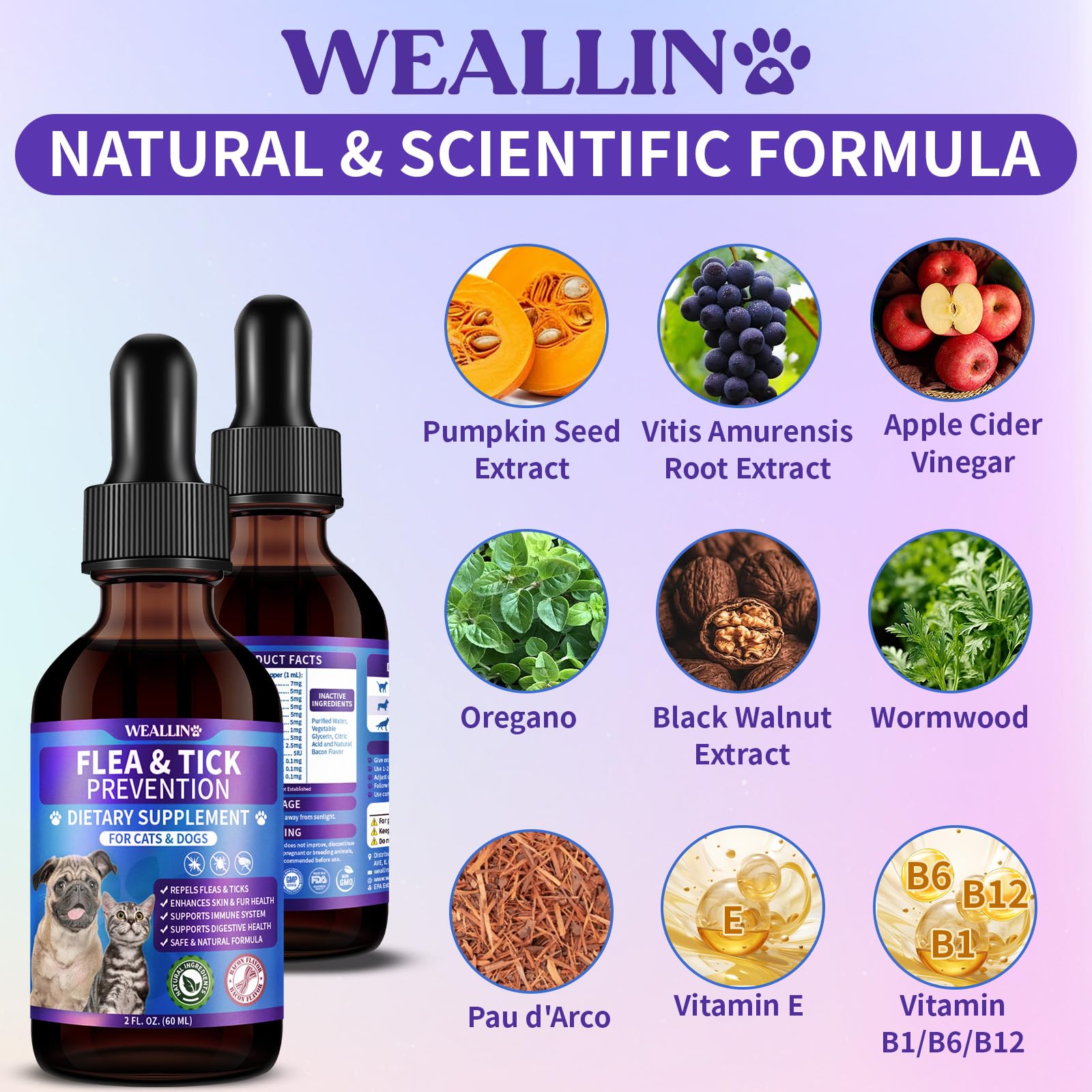 WEALLIN Natural ingredients like oregano and pumpkin seeds support seasonal comfort.