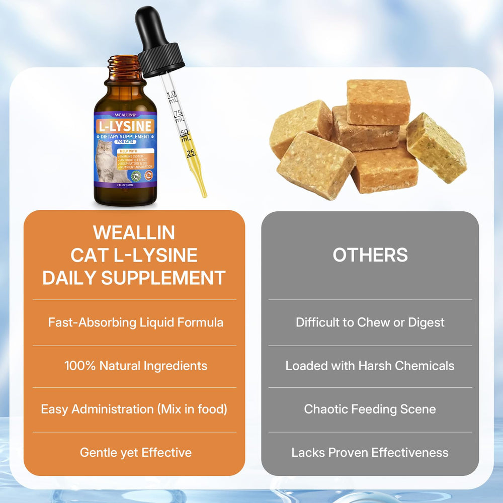 WEALLIN L-lysine cats-kittens serving supports varied ages.