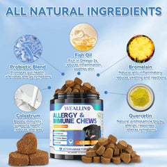 WEALLIN probiotic dog chews illustrating gut-friendly formulation