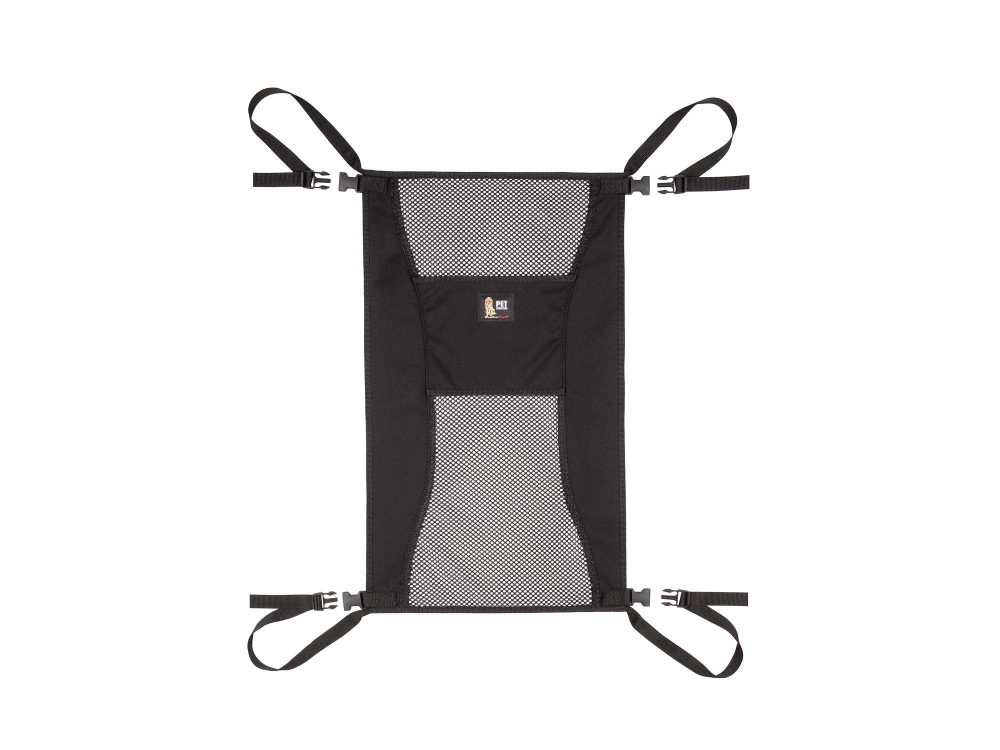 WeatherTech Pet Partition mesh backseat barrier enables quick install and pet containment.